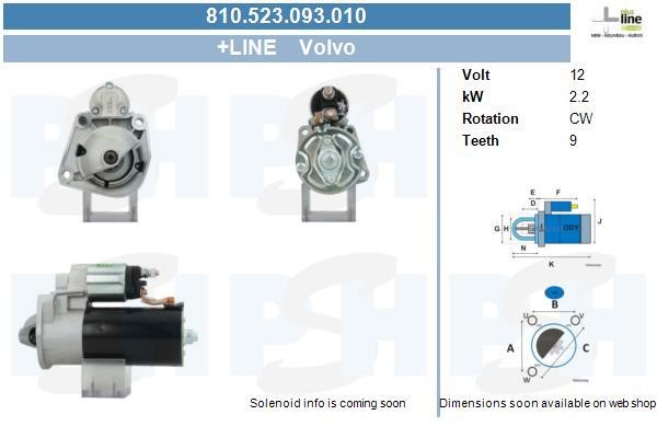 Engine starter motor Volvo XC90: 810523093010 BV PSH Starter