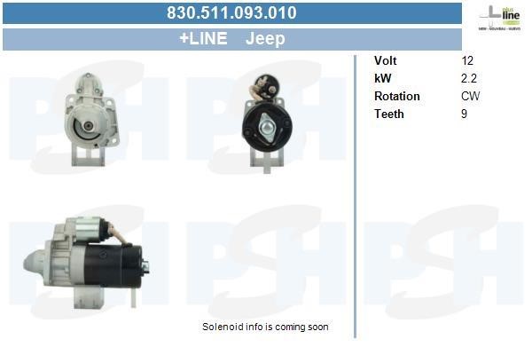 BV PSH 830.511.093.010 Starter 830511093010