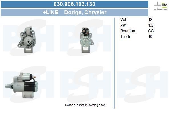 Engine starter Chrysler 300C: 830906103130 BV PSH Starter