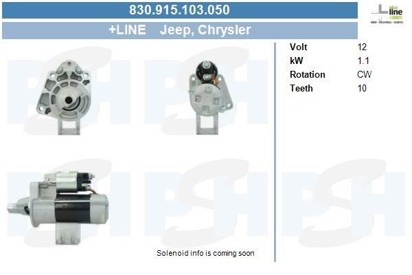 Starter motor Chrysler Grand Voyager: 830915103050 BV PSH Starter