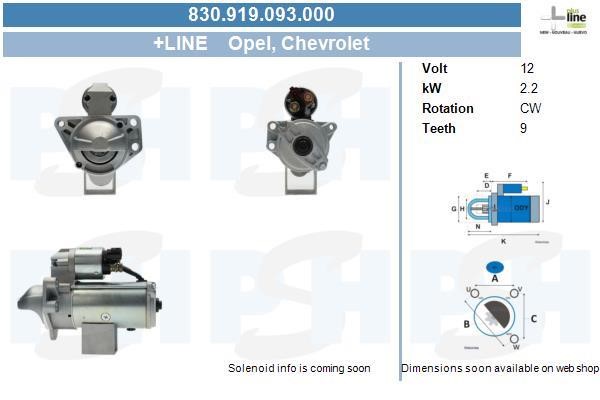 Engine starter Chevrolet: 830919093000 BV PSH Starter