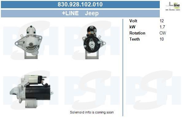 Engine starter motor Lancia Thema: 830928102010 BV PSH Starter