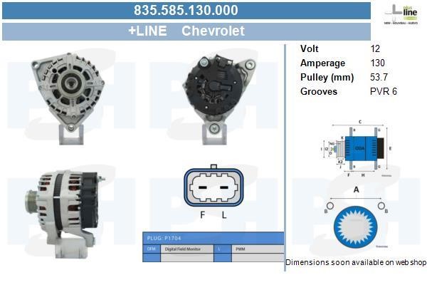 Alternator Opel Mokka: 835585130000 BV PSH Alternator