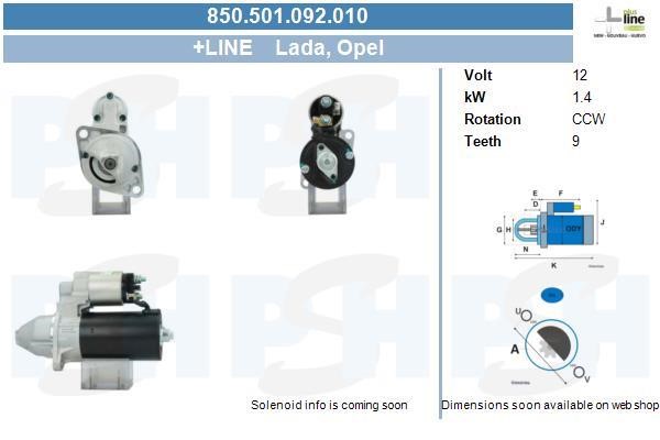 Starter motor Lada: 850501092010 BV PSH Starter