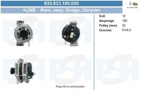 Alternator Lancia Thema: 835933180050 BV PSH Alternator