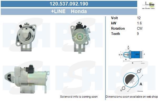 Engine starter Honda Accord: 120537092190 BV PSH Starter