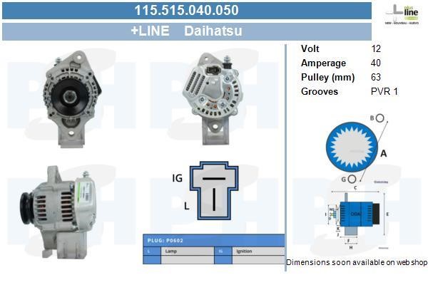 BV PSH 115.515.040.050 Alternator 115515040050