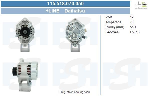 Alternator Subaru Justy: 115518070050 BV PSH Alternator