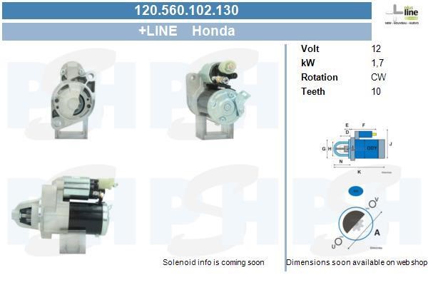 Engine starter Honda: 120560102130 BV PSH Starter