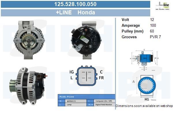 Engine alternator Honda Civic: 125528100050 BV PSH Alternator