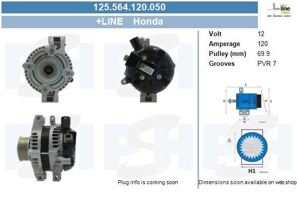 Engine alternator Honda Accord: 125564120050 BV PSH Alternator