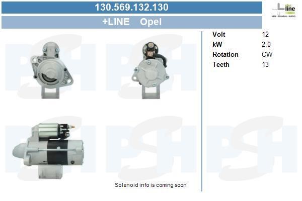 Engine starter motor Chevrolet Tracker: 130569132130 BV PSH Starter
