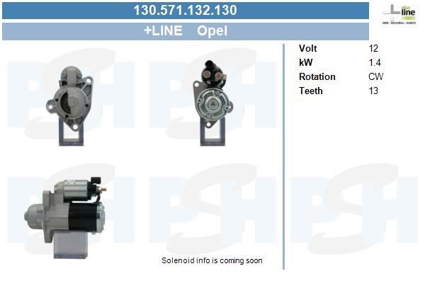 Engine starter Opel Adam: 130571132130 BV PSH Starter