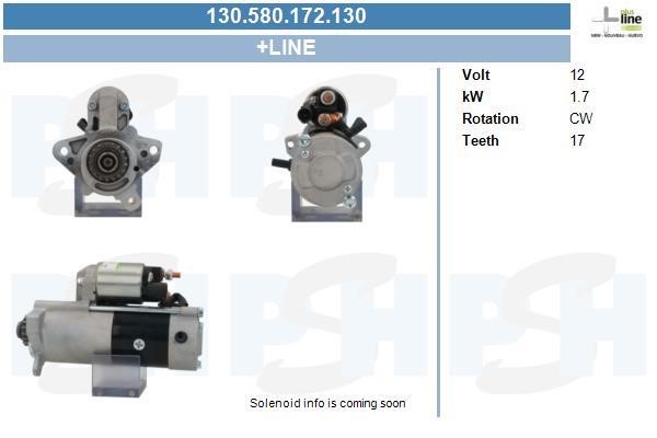 Starter motor Opel Astra K: 130580172130 BV PSH Starter