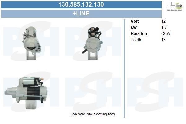 Engine starter Opel Astra K: 130585132130 BV PSH Starter