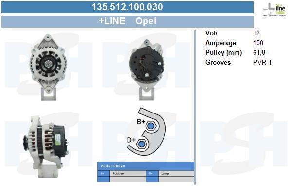 135512100030 BV PSH Alternator