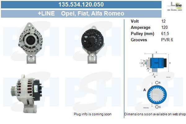 135534120050 BV PSH Alternator