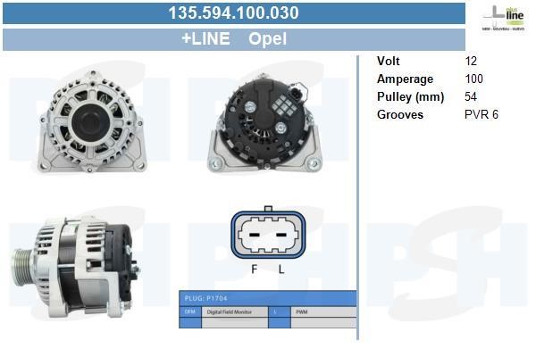 Alternator Chevrolet Aveo: 135594100030 BV PSH Alternator