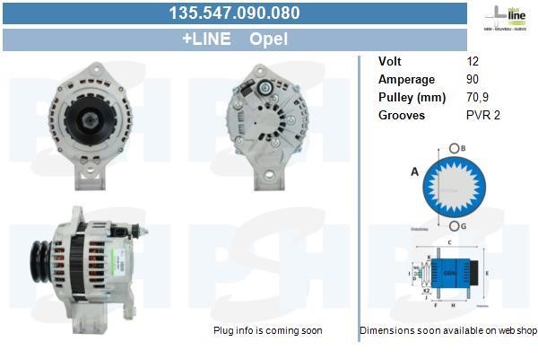 Alternator Isuzu Trooper: 135547090080 BV PSH Alternator