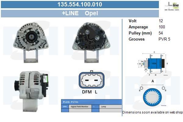 Engine alternator Opel Corsa D: 135554100010 BV PSH Alternator