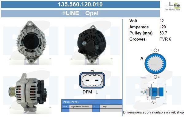 Engine alternator Opel Astra H Twintop: 135560120010 BV PSH Alternator