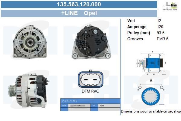 Engine alternator Saab 9-5: 135563120000 BV PSH Alternator