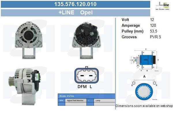 Engine alternator Opel Corsa D: 135576120010 BV PSH Alternator
