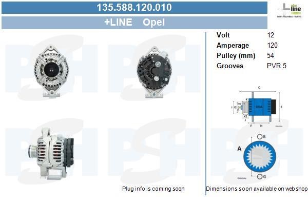 Alternator Saab: 135588120010 BV PSH Alternator
