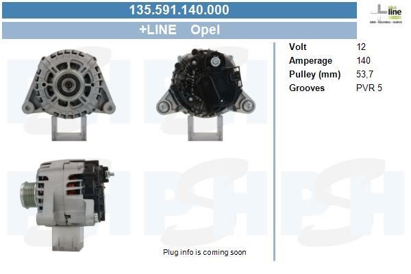 Engine alternator Chevrolet Cruze: 135591140000 BV PSH Alternator