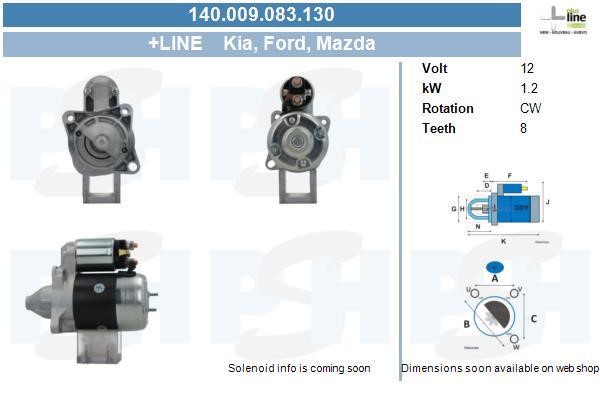 Engine starter motor Mazda B-Serie: 140009083130 BV PSH Starter