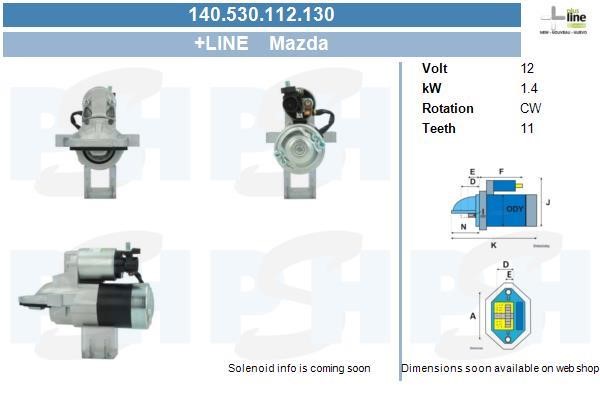 Engine starter Mazda 6: 140530112130 BV PSH Starter