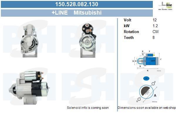 Starter motor Mitsubishi Galant: 150528082130 BV PSH Starter