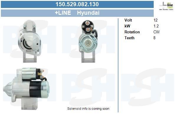 Engine starter motor Hyundai Tucson: 150529082130 BV PSH Starter
