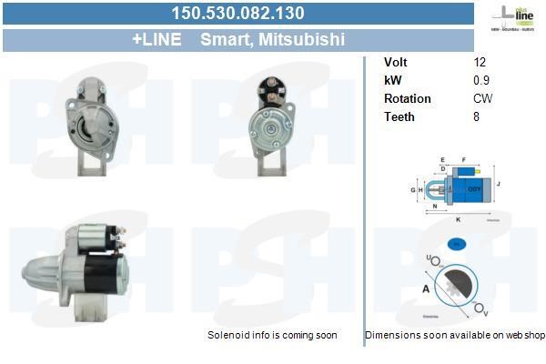 Engine starter motor Smart: 150530082130 BV PSH Starter