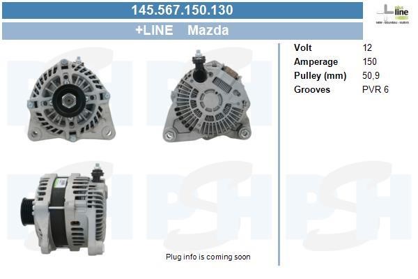 Alternator Mazda: 145567150130 BV PSH Alternator