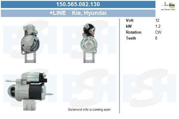 Engine starter KIA Carnival (Kia Carnival): 150565082130 BV PSH Starter