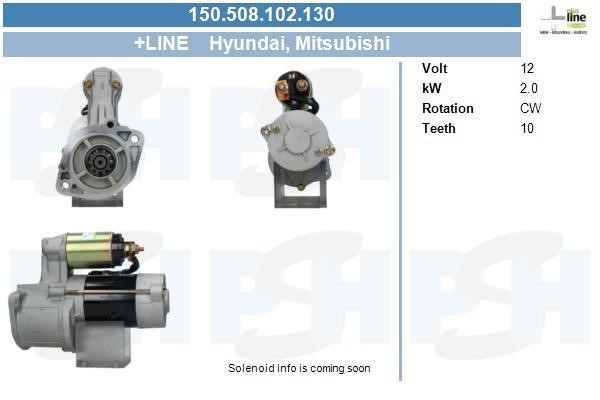 Engine starter Hyundai Galloper: 150508102130 BV PSH Starter