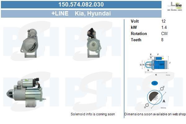 Engine starter Hyundai ix55: 150574082030 BV PSH Starter