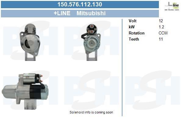Engine starter motor Mitsubishi Colt: 150576112130 BV PSH Starter