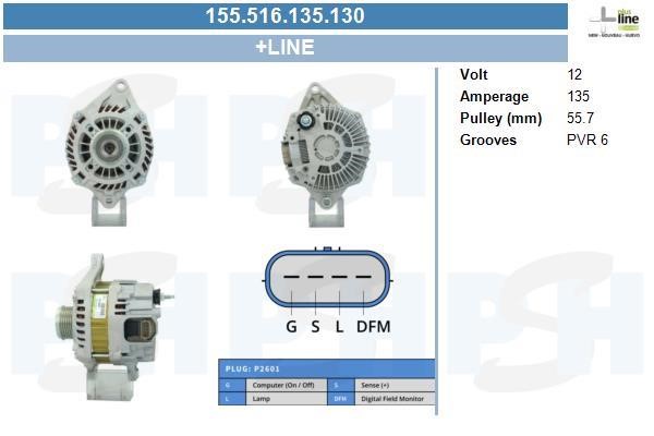 Engine alternator Mitsubishi Lancer: 155516135130 BV PSH Alternator