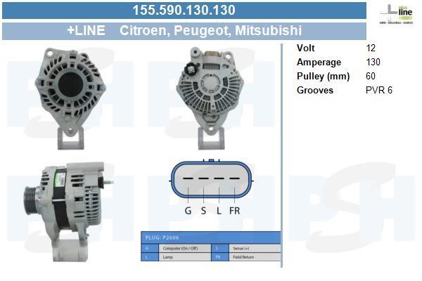 Engine alternator Mitsubishi Outlander: 155590130130 BV PSH Alternator