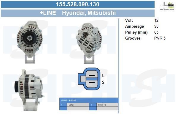 Alternator Hyundai Galloper: 155528090130 BV PSH Alternator