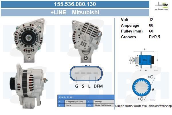 BV PSH 155.536.080.130 Alternator 155536080130