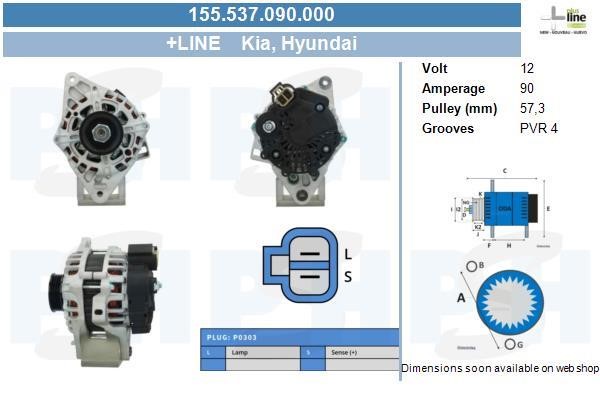 BV PSH 155.537.090.000 Alternator 155537090000