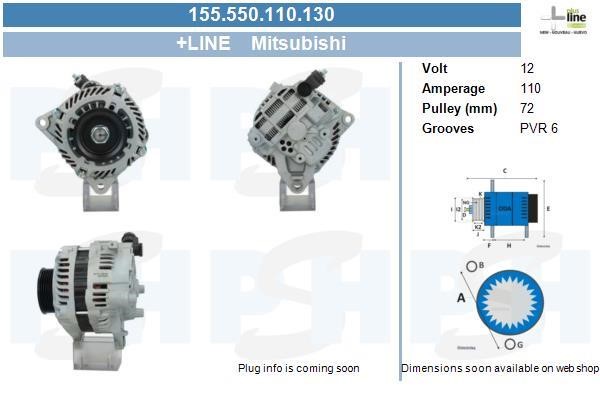 BV PSH 155.550.110.130 Alternator 155550110130