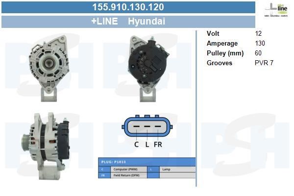 Engine alternator Hyundai H-1 Cargo: 155910130120 BV PSH Alternator