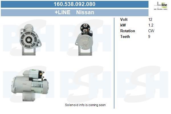 Engine starter Nissan 200 SX: 160538092080 BV PSH Starter