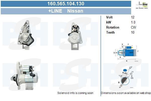 Engine starter Nissan Cube: 160565104130 BV PSH Starter