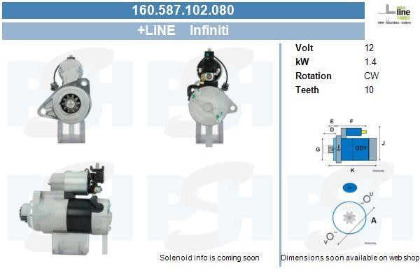 BV PSH 160.587.102.080 Starter 160587102080 160587102080 BV PSH Starter