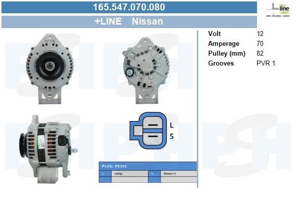 Alternator Nissan: 165547070080 BV PSH Alternator